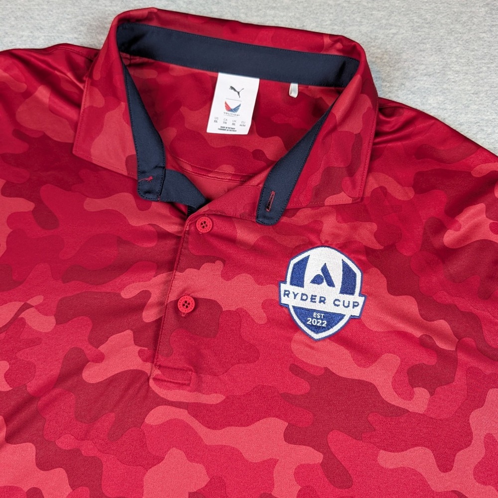 Puma Volition America Ryder Cup 2022 Red Camo Golf Polo Mens XXL 629547-02